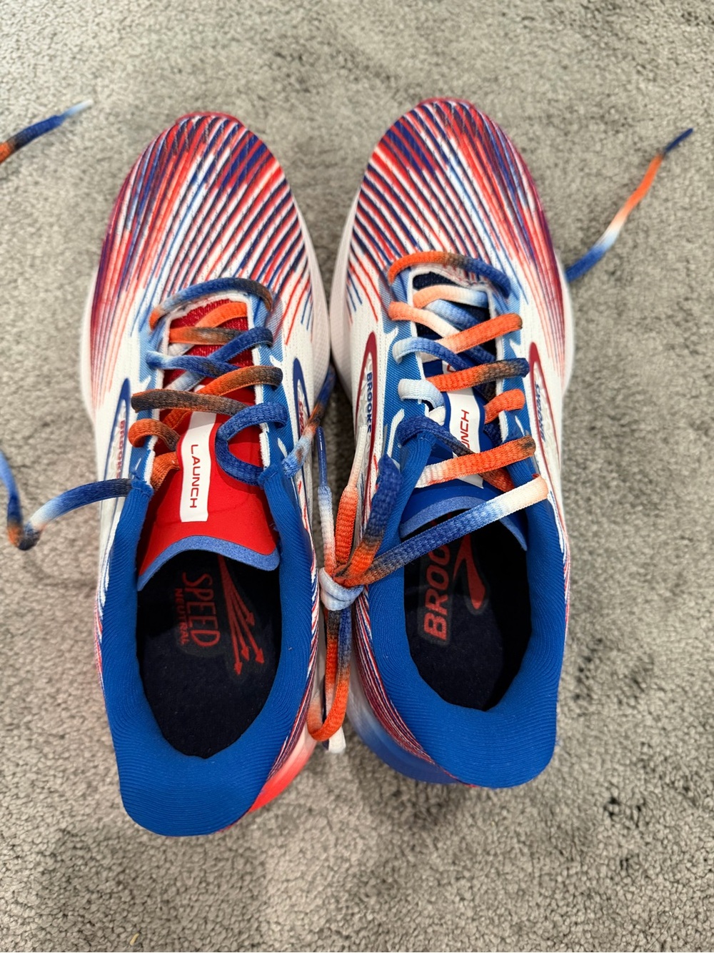 Brooks Multicolor Stripe Running Shoes - Red, White, Blue - Picture 2 of 3